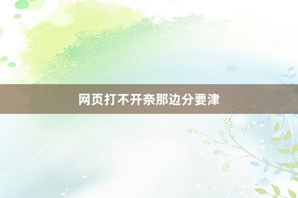 网页打不开奈那边分要津